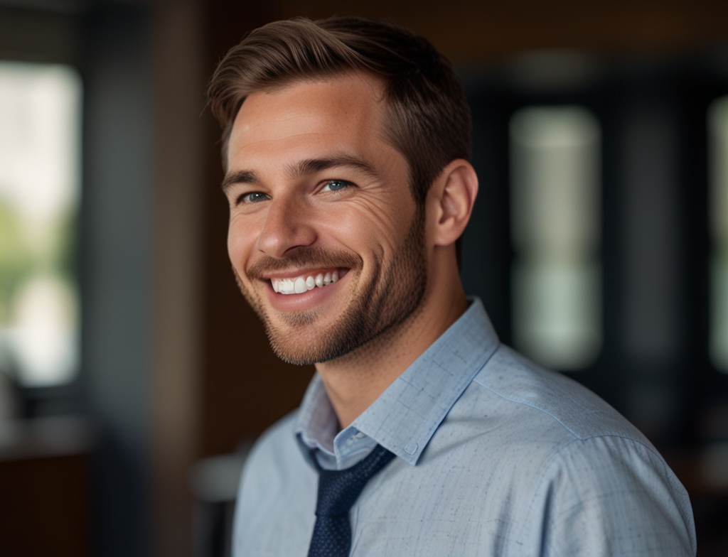 Default_generate_mid_short_of_a_professional_male_with_a_smile_1